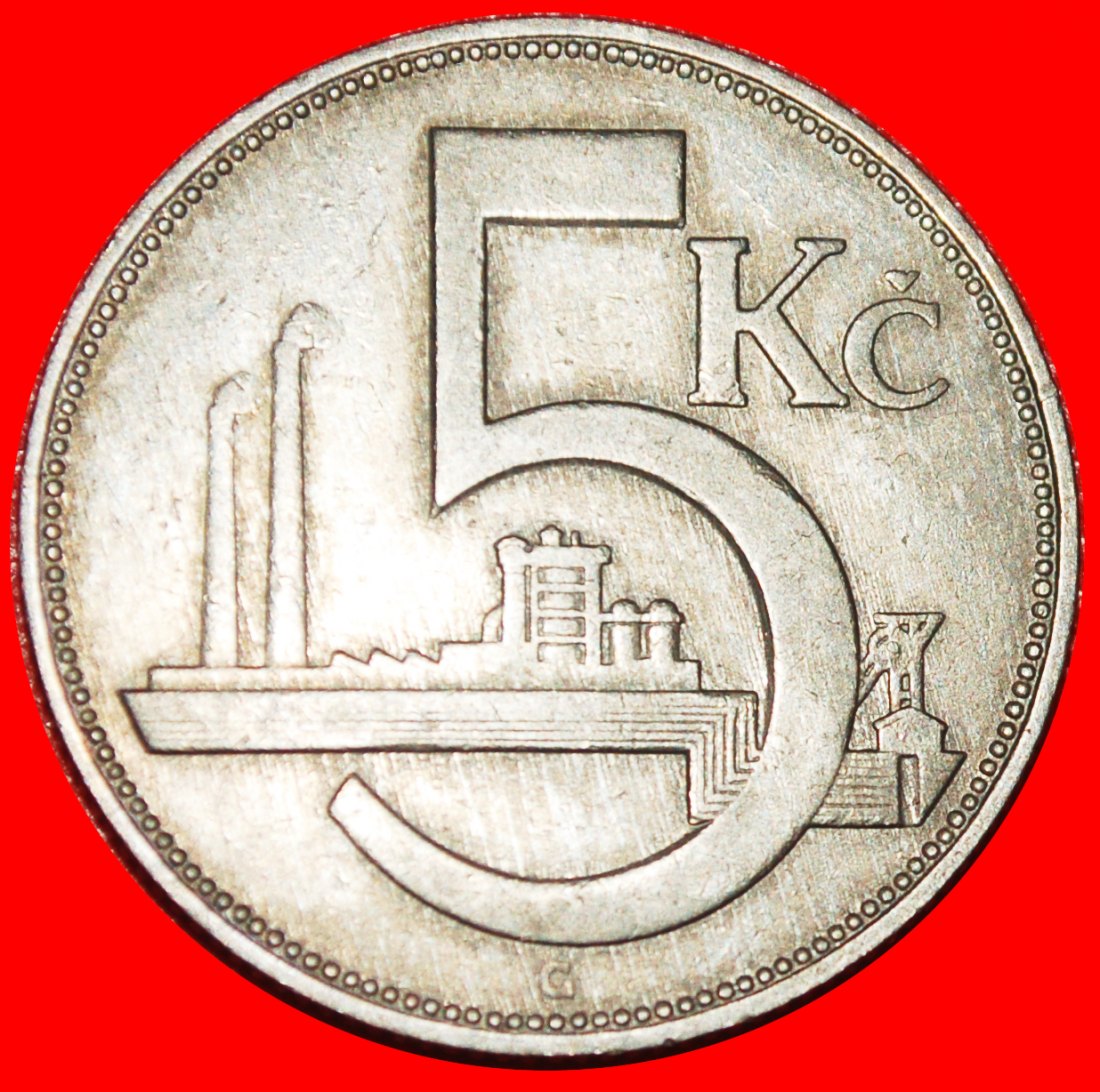  * SMOKE TO THE RIGHT (1925-1927): CZECHOSLOVAKIA ★ 5 CROWNS 1925!★LOW START ★ NO RESERVE!   