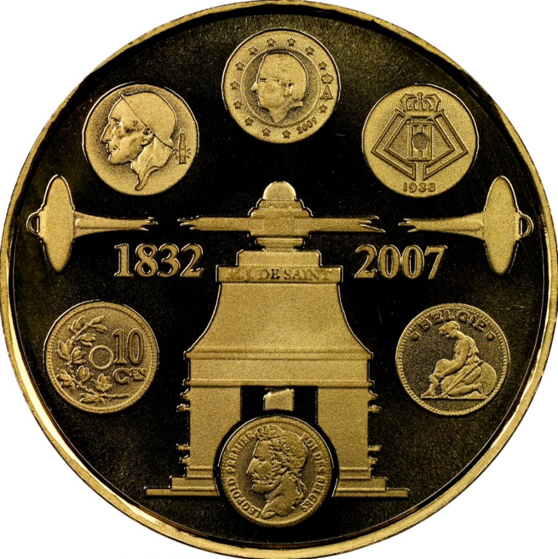  Belgien 100 Euro 2007 | NGC PF69 ULTRA CAMEO TOP POP | 175. Jahrestag der belgischen Münzen   
