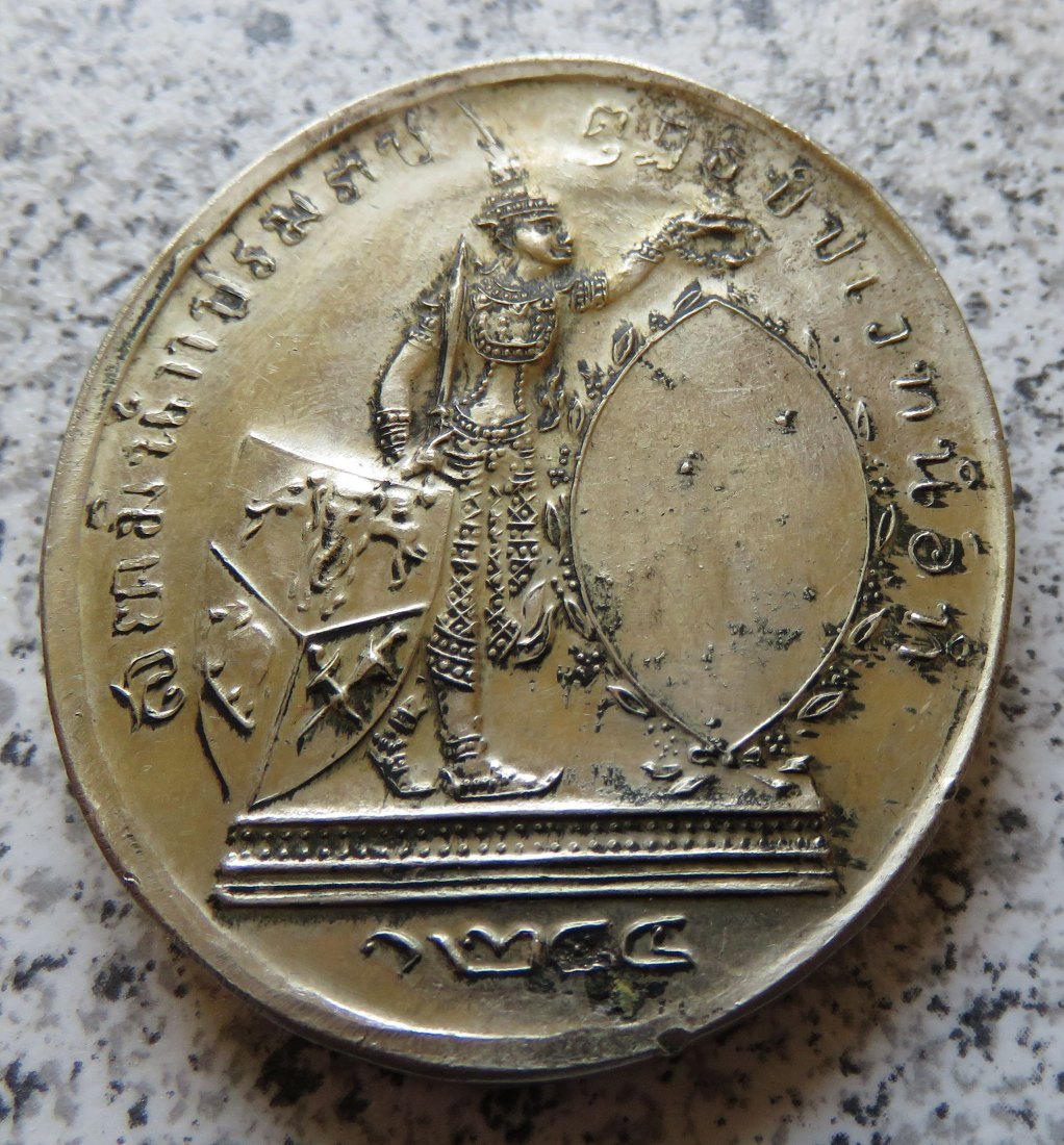  Silbermedaille Südostasien (Thailand?), ca. 48mm x 41mm   