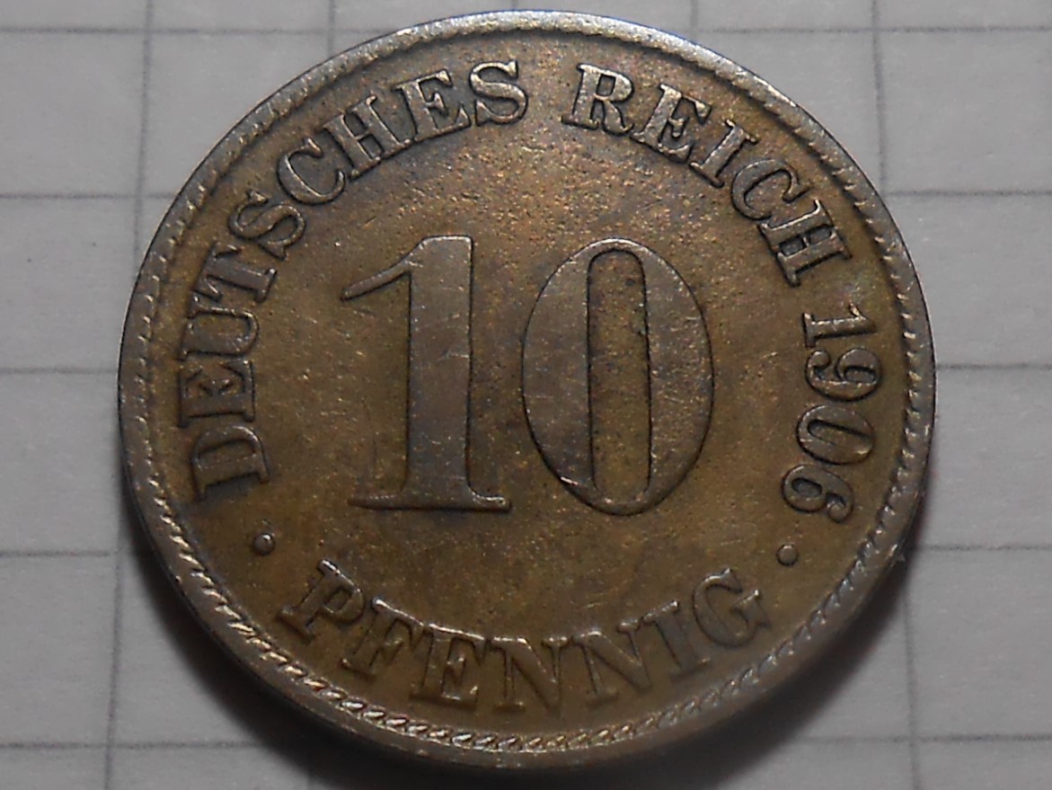  e.22 Kaiserreich 10 Pfennig 1906 D   