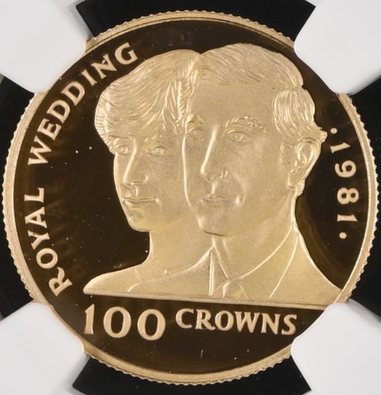  Turks & Caicos Inseln 100 Crowns 1981 | NGC PF69 ULTRA CAMEO TOP POP | Hochzeit Diana & Charles   
