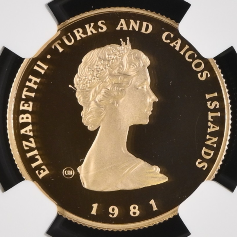  Turks & Caicos Inseln 100 Crowns 1981 | NGC PF69 ULTRA CAMEO TOP POP | Hochzeit Diana & Charles   