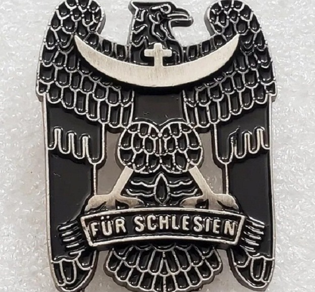  Militaria Anstecker Auszeichnung FÜR SCHLESIEN Schlesischer Adler Deutsches Reich   