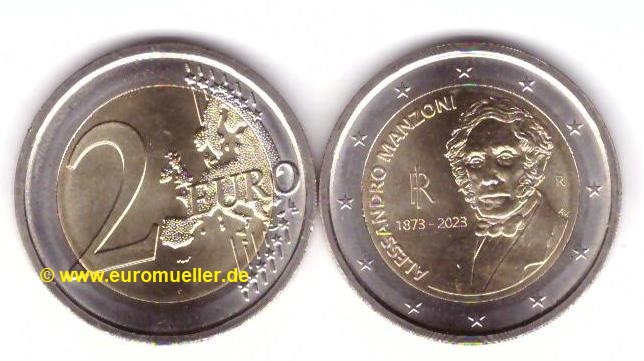 Italien 2 Euro Gedenkmünze 2023...A. Manzoni...unc.   
