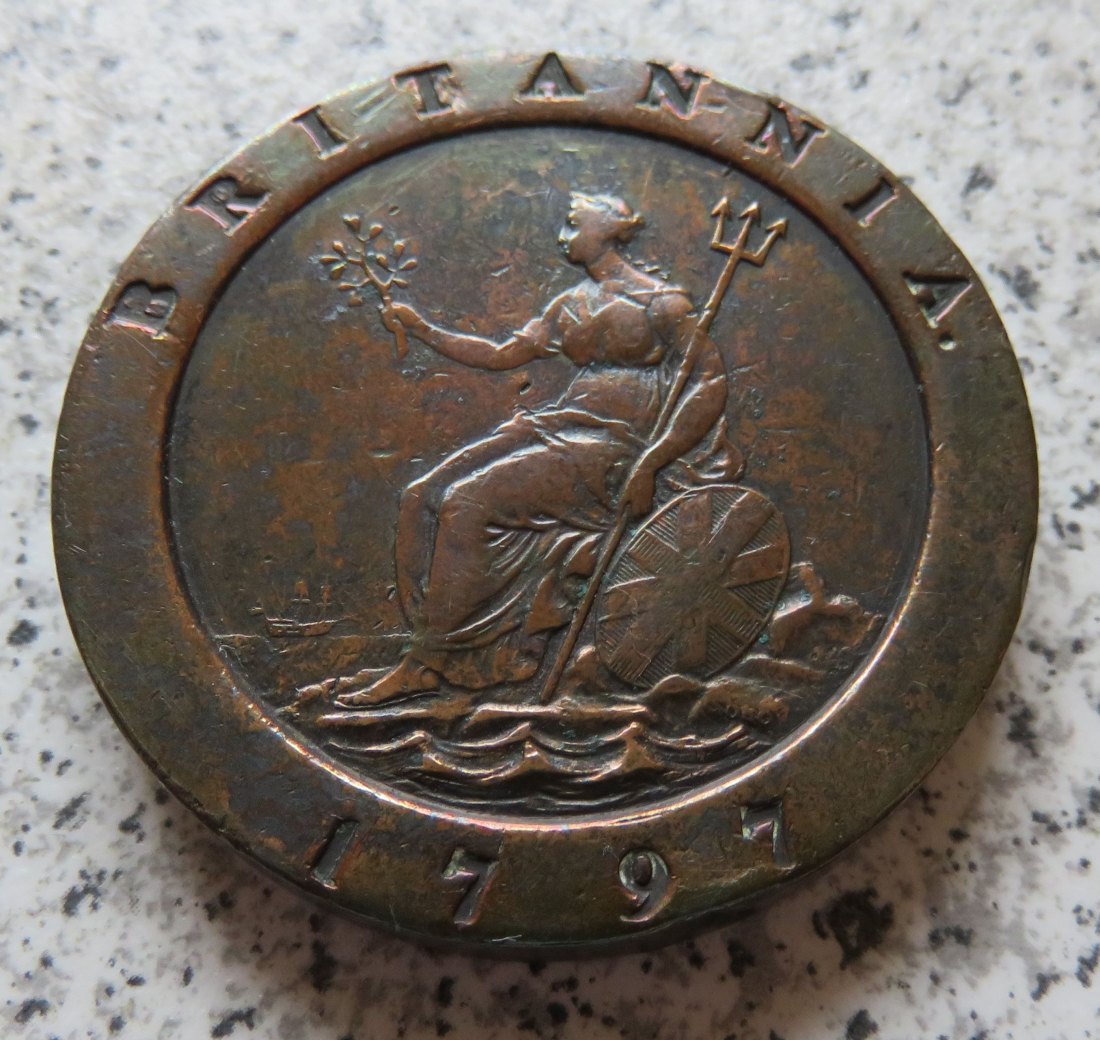  Großbritannien 2 Pence 1797 (Wagenrad), besser   