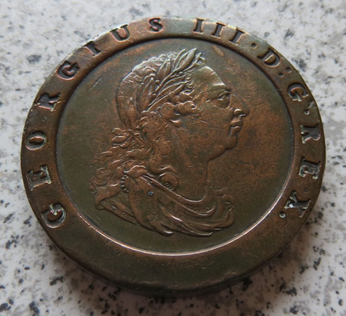  Großbritannien 2 Pence 1797 (Wagenrad), besser   