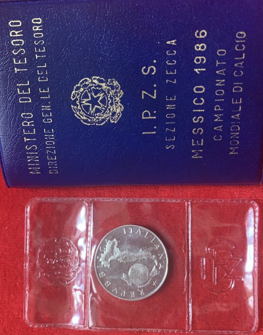  Italien 500 Lire 1986 Fußballmeisterschaft – Mexiko Silber Booklet BU   
