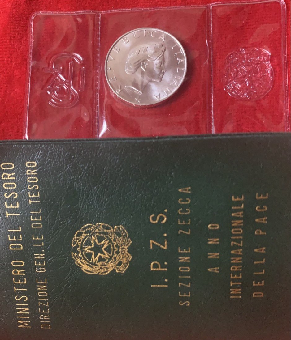  Italien 500 Lire 1986 Jahr des Friedens Silber Booklet BU   