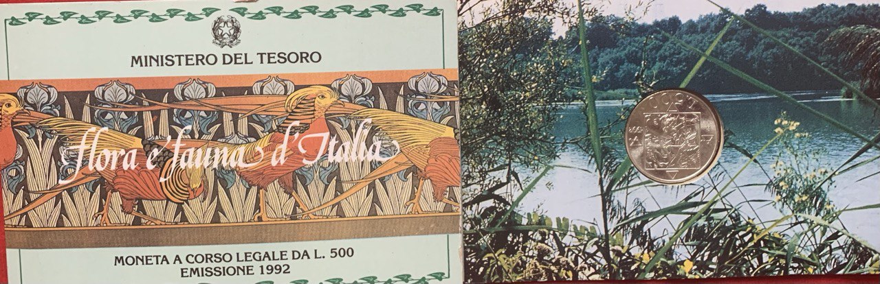  Italy 500 lire 1992 Flora and Fauna Silver Booklet BU   