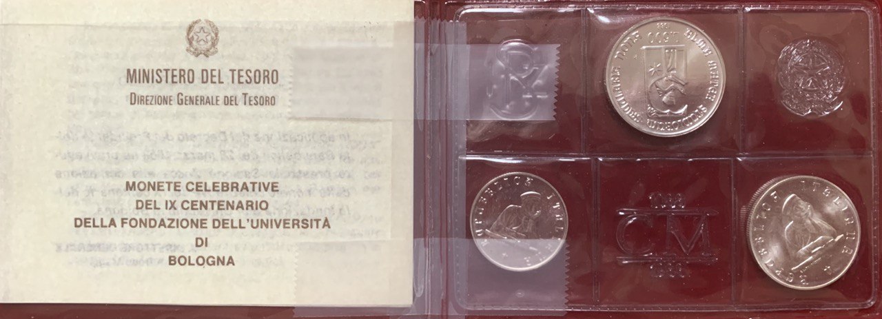 Italy 1988 Coin set 900th Anniversary - University of Bologna BU (3 coins)