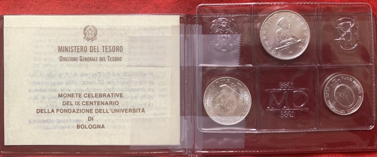  Italy 1988 Coin set 900th Anniversary - University of Bologna BU (3 coins)   