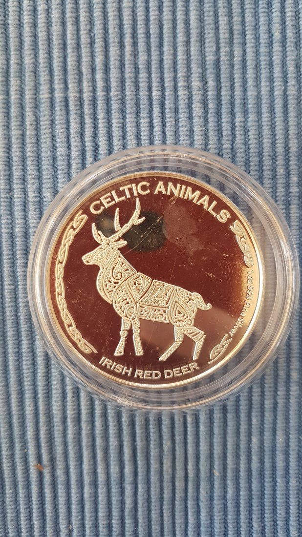  Tschad 2019 Celtic Animals Irish Red Deer Silber 1 oz   