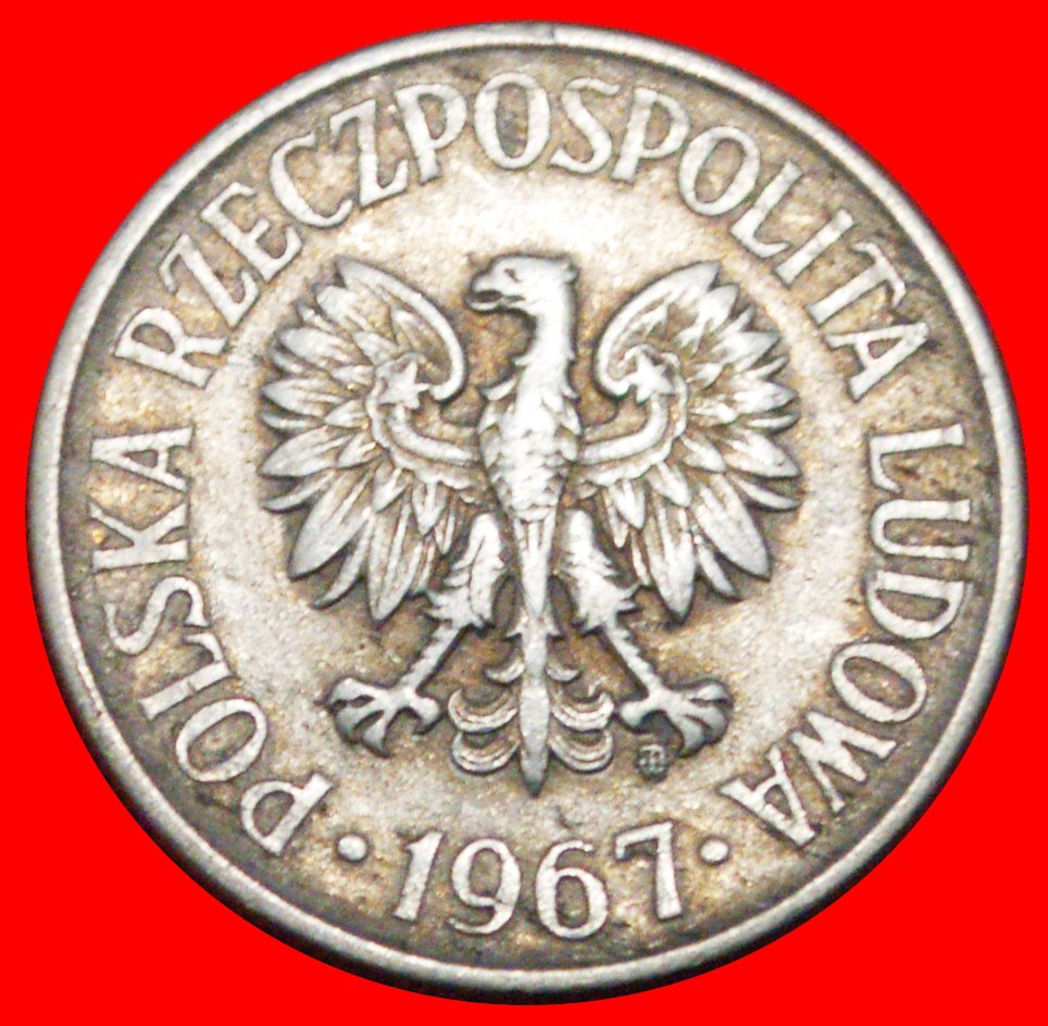  * SOZIALISTISCHE STERNE AUF ADLER (1961-1985): POLEN ★ 50 GROSHEN 1967! STEMPEL 2! ★OHNE VORBEHALT!   