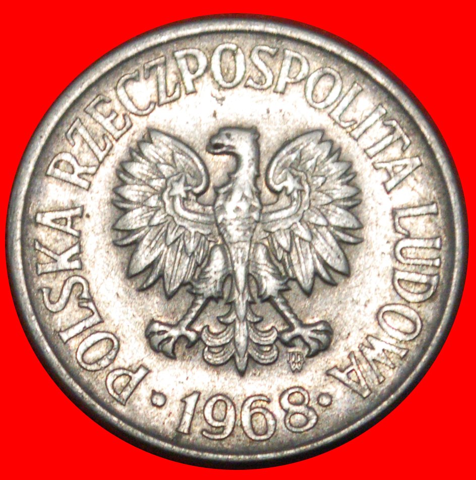  * SOZIALISTISCHE STERNE AUF ADLER (1961-1985): POLEN ★ 50 GROSHEN 1968! STEMPEL 1! ★OHNE VORBEHALT!   