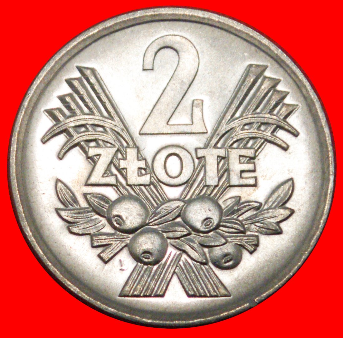 * FRUITS (1958-1974): POLAND ★ 2 ZLOTYS 1970 UNC MINT LUSTRE!★LOW START ★ NO RESERVE!