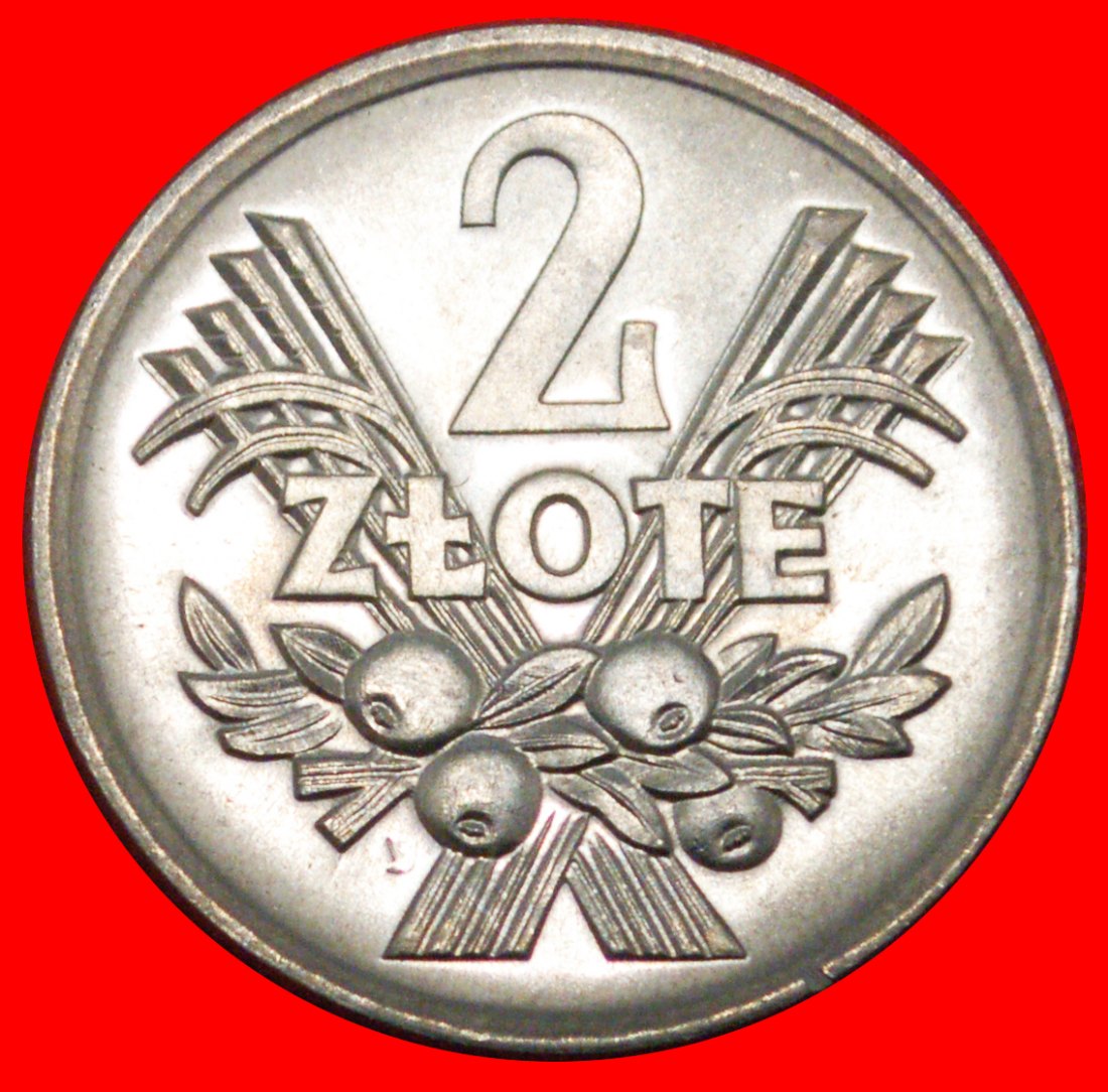  * FRUITS (1958-1974): POLAND ★ 2 ZLOTYS 1970 UNC MINT LUSTRE!★LOW START ★ NO RESERVE!   