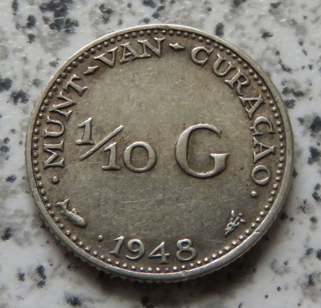 Curacao 1/10 Gulden 1948   