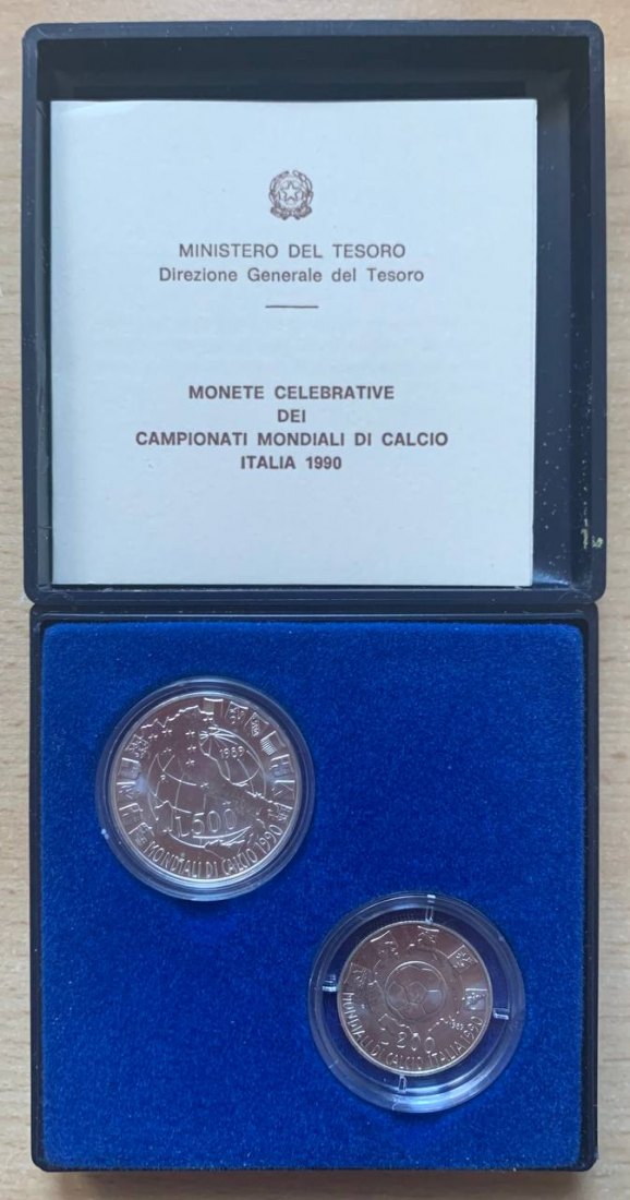 Italy 1989 Coin set FIFA World Cup in Italy 1990 (2 coins)