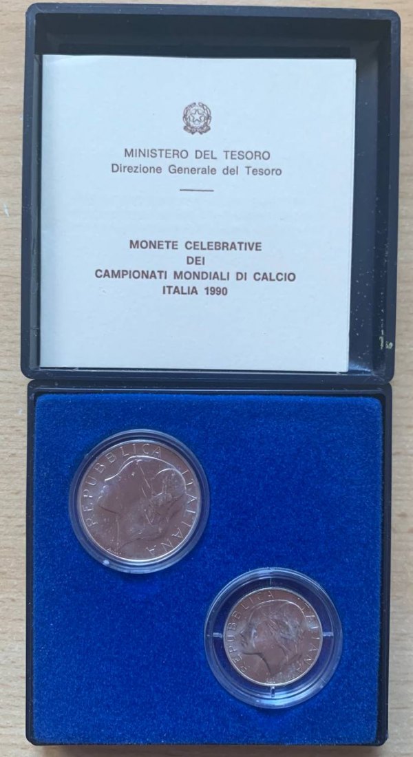  Jahresset von Italien 1989 FIFA Fußballweltmeisterschaft 1990 in Italien BU (2 Münzen)   