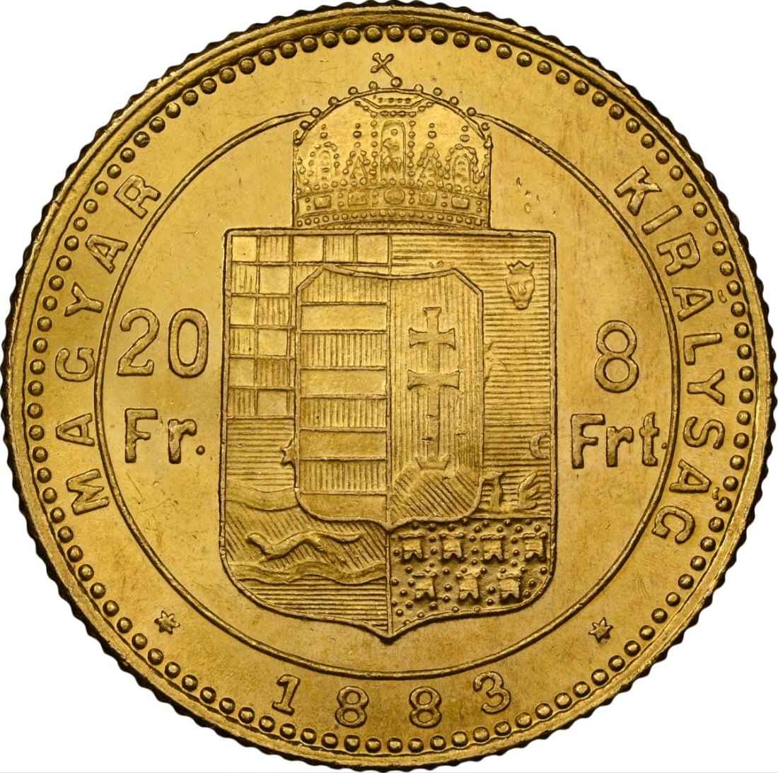  Ungarn 8 Forint-20 Francs 1883 | NGC MS64 TOP POP | Franz Joseph I.   