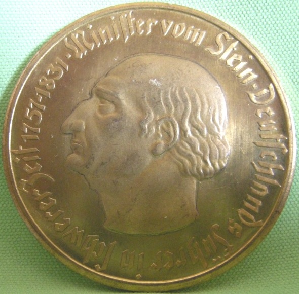  Westfalen, 10000 Mark 1923 Freiherr vom Stein, hohes Relief, breiter Randstab,  J N20a, Funck 645.7a   