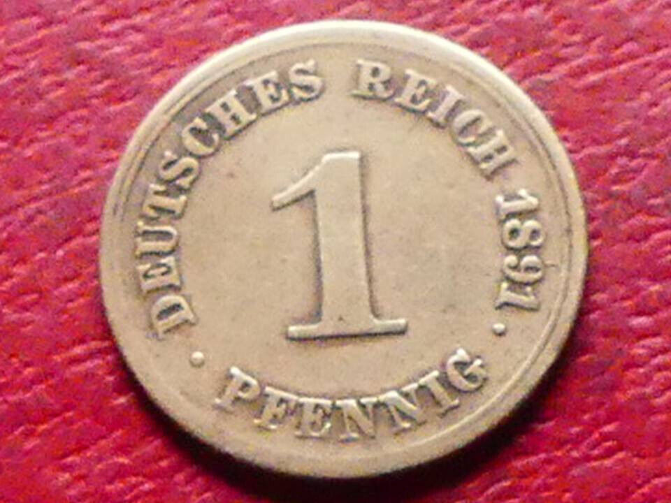  s.21 Deutsches Kaiserreich** 1 Pfennig 1891 F   