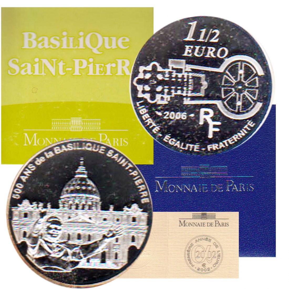  Frankreich 1,5€-Silbermünze *Petersdom in Rom* 2006 *PP* nur 5.000St!   