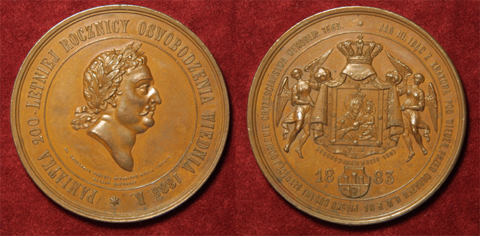  Johann III. Sobieski 1674-1694, Auf die 200 Jahrfeier des Entsatzes von Wien 1683, vzgl.+   