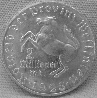  Westfalen, 2 Mill. Mark 1923 Freiherr vom Stein, J N25, Funck 645,9   