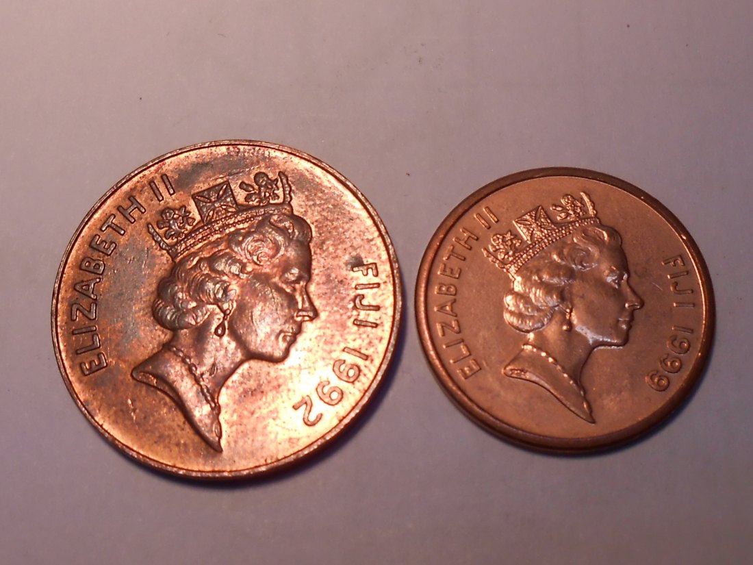 M.110. Fidschi, 2er Lot, 1 Cent 1999, 2 Cent 1992 (KM# 49a, KM# 50a)