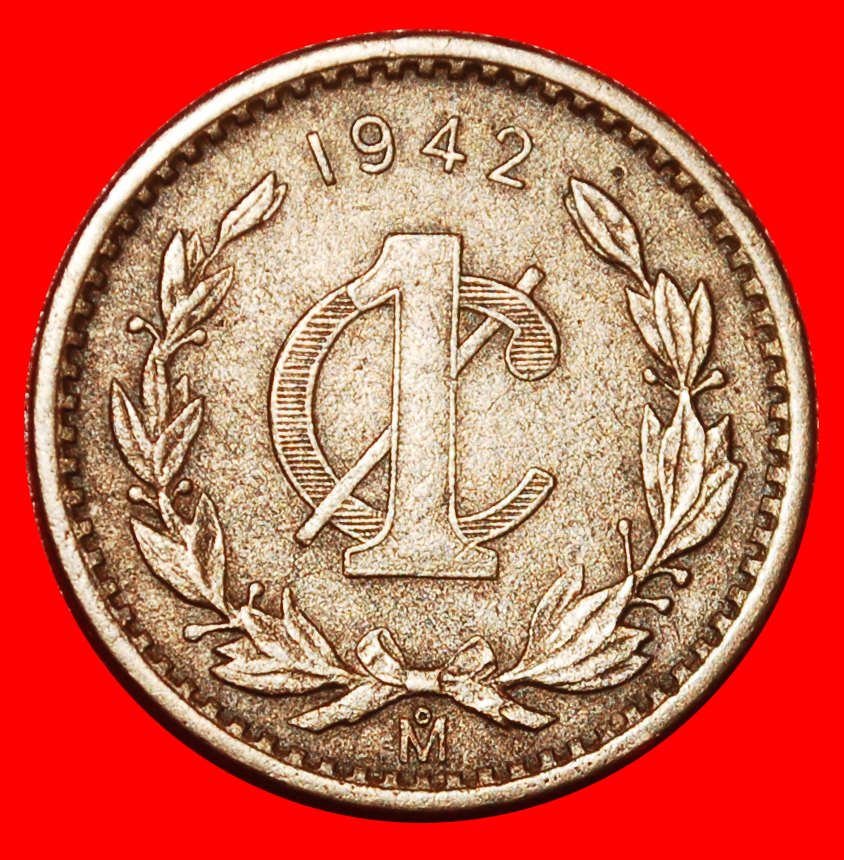  * EAGLE AND SNAKE (1905-1949): MEXICO ★ 1 CENTAVO 1942 WARTIME (1939-1945)! ★LOW START ★ NO RESERVE!   