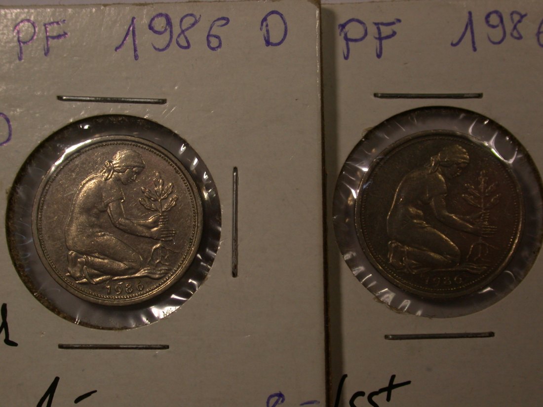  I1  BRD  50 Pfennig 1986 D und J  2 Stück in ss oder besser Originalbilder   