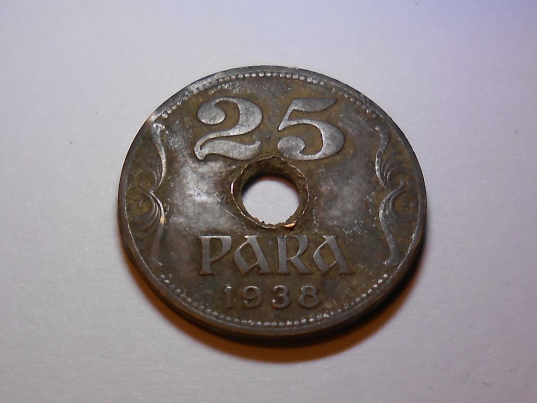  M.120. Jugoslawien, Einzelstück, 25 Para 1938   
