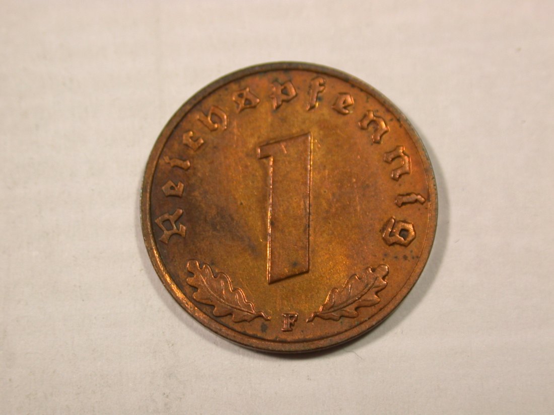  I1  3.Reich  1 Pfennig 1940 F in vz/vz+ Originalbilder   