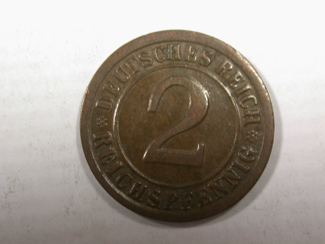  I3  Weimar  2 Reichspfennig  1925 F in ss  Originalbilder   