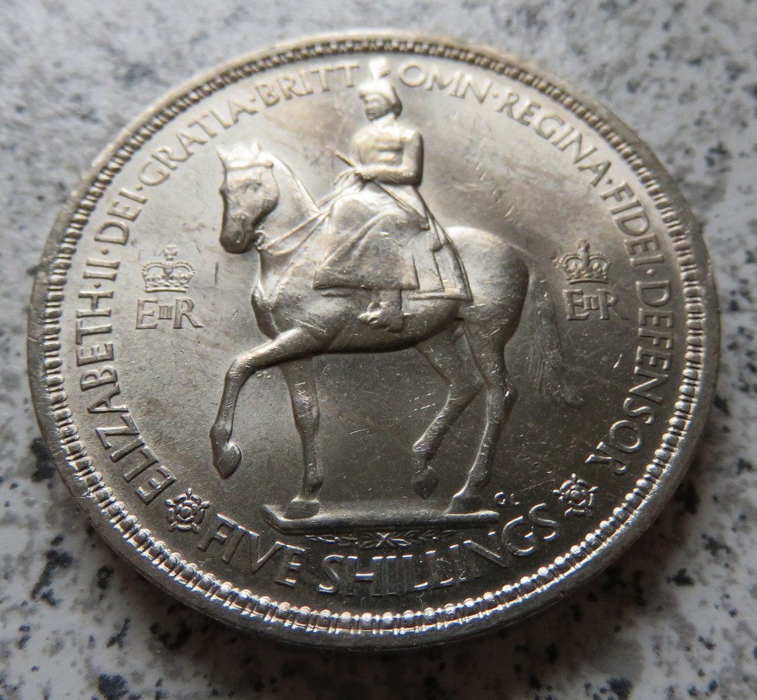  Großbritannien 1 Crown 1953 / 5 Shillings 1953   
