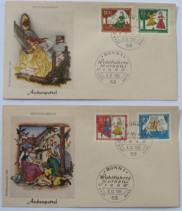  1965, Deutschland, Wohlfahrts-Marken: 2 Ersttagbriefe mit Sonderpoststempeln   