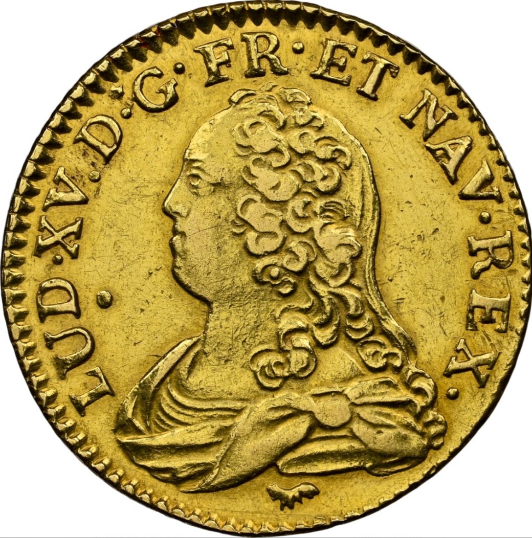 Frankreich 1 Gold Louis 1728 A | NGC Detail | Ludwig XV.   