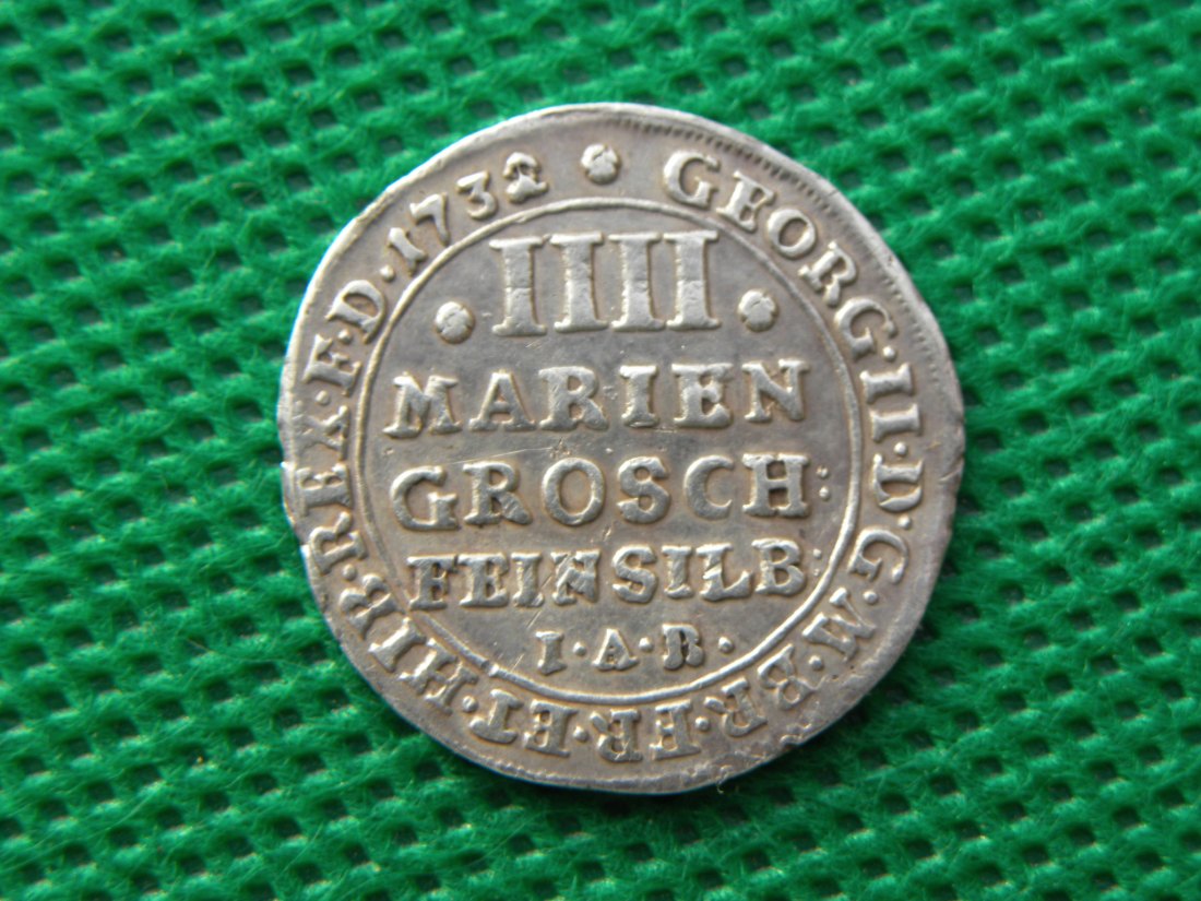 IIII Mariengroschen 1732,I.A.B.Zellerfeld,Wilder Mann,Welter2625,vz