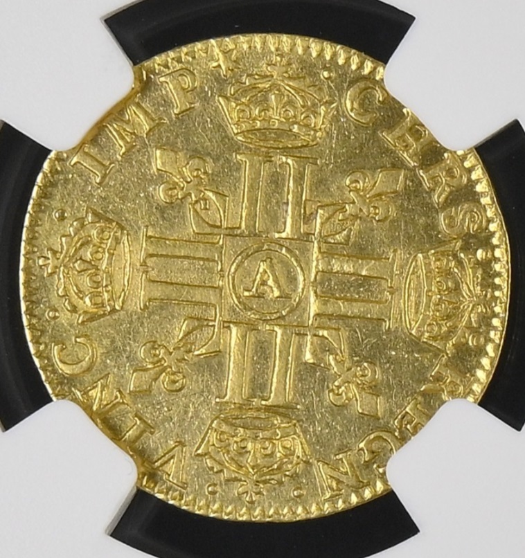  Frankreich 1/2 Gold Louis 1641 A | NGC Cleaned | Ludwig VIII.   