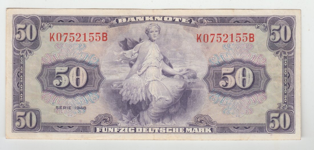  Ro. 242, 50 Deutsche Mark von 1948, leicht gebraucht II   