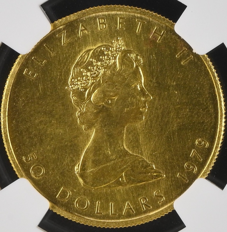  Kanada 50 Dollar 1979 | NGC Detail | Erstes Ausgabejahr des Maple Leaf   