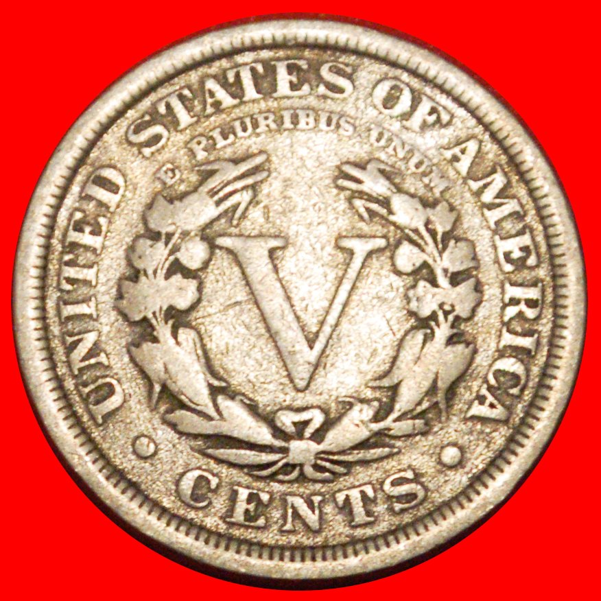  * NICHT GOLD FREIHEIT (1883-1913): USA ★ 5 CENTS 1909! OHNE VORBEHALT!   