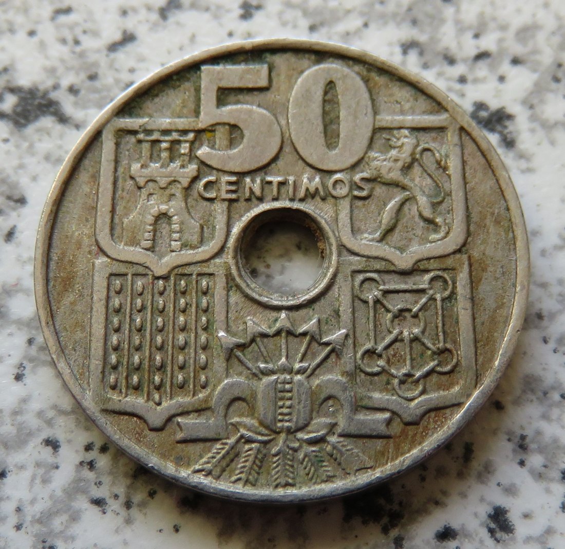  Spanien 50 Centimos 1949 Sternchen 52   