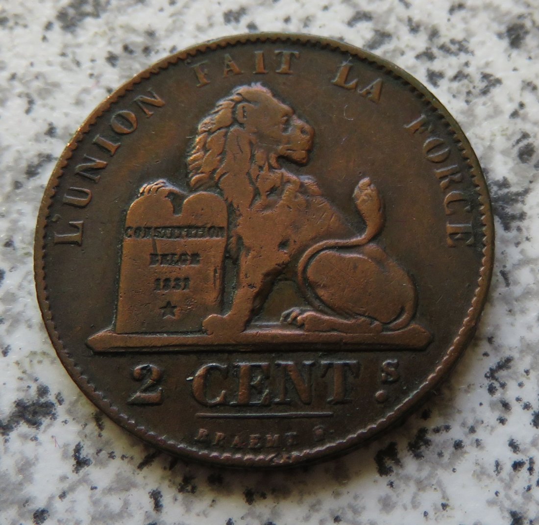  Belgien 2 Centimes 1861   