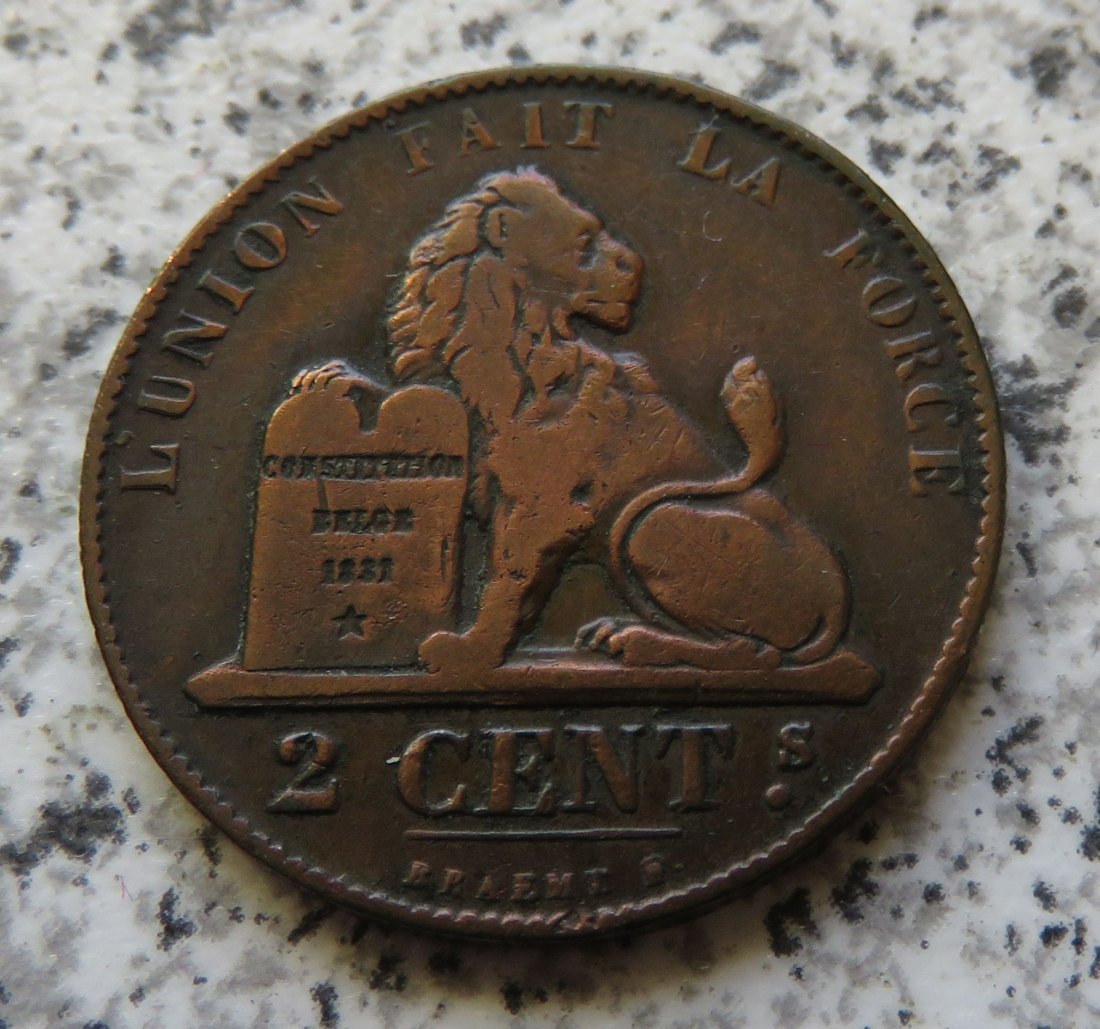  Belgien 2 Centimes 1864   