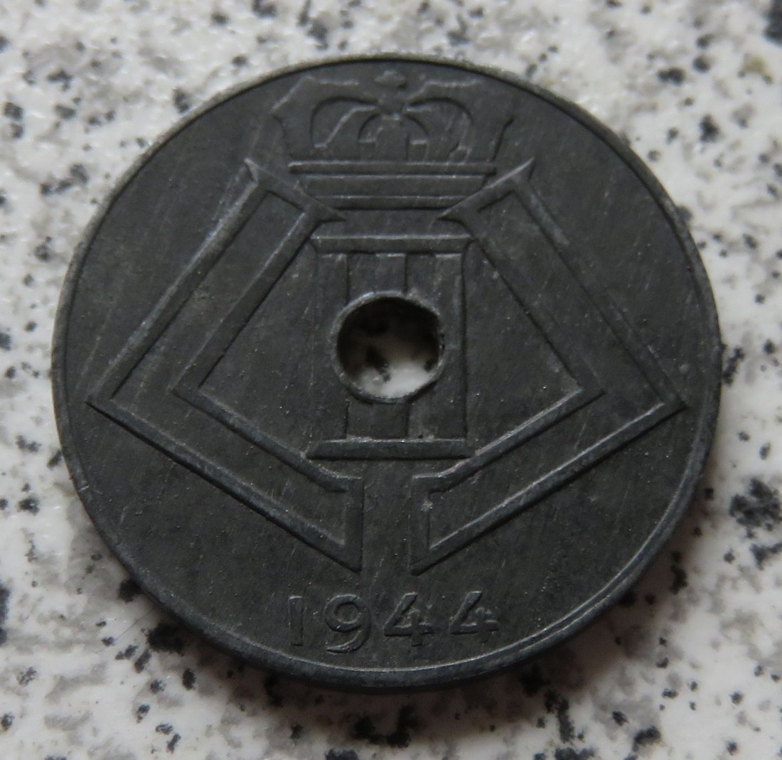  Belgien 10 Centimes 1944, nl, Rest von Stempelglanz   