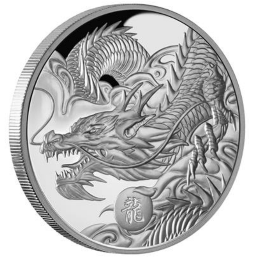  Niue 1 Oz Silber 2024 PP Lunar Dragon, Auflage nur 888 Stück   