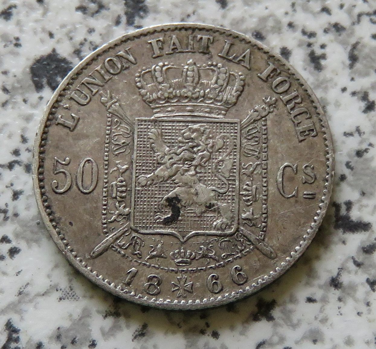  Belgien 50 Centimes 1866   