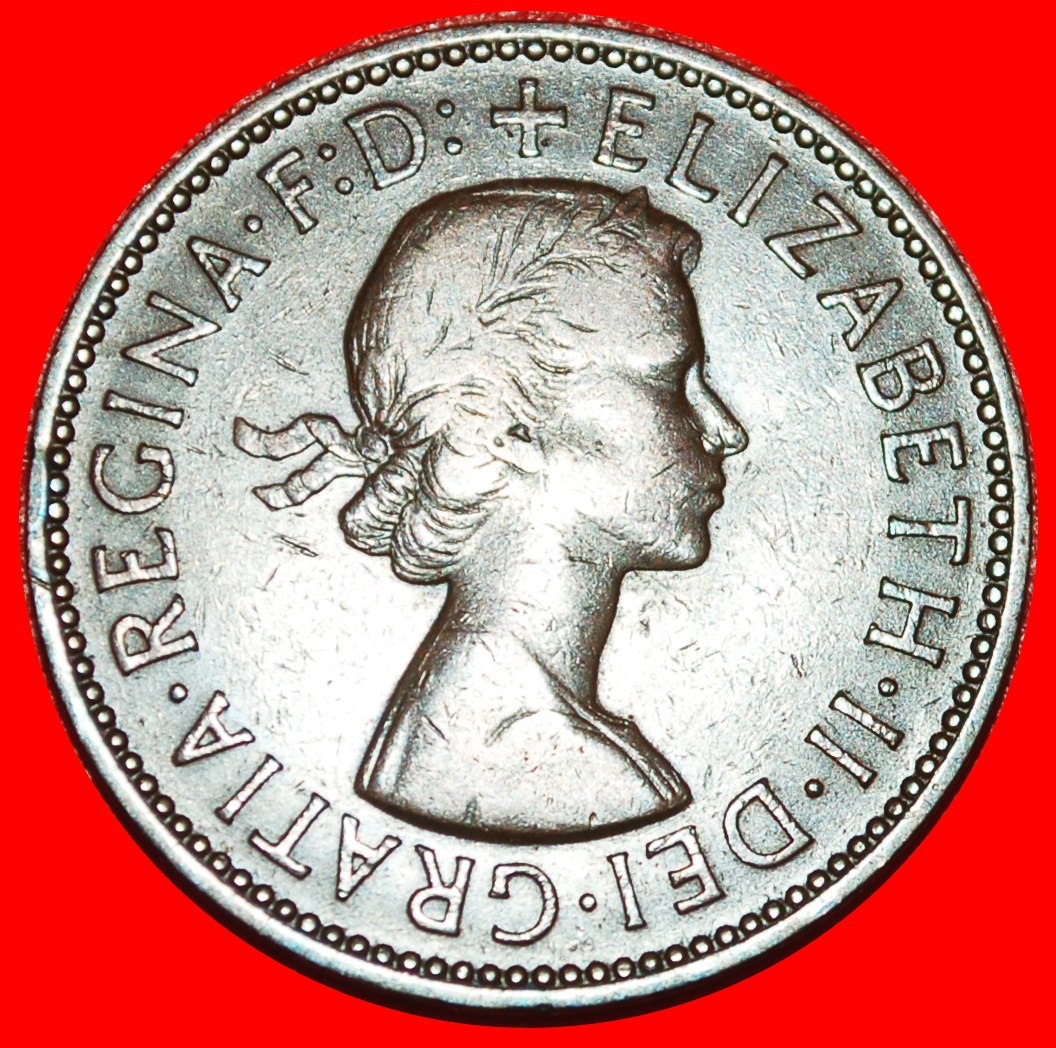  * SCHIFF (1954-1970): GROSSBRITANNIEN ★ HALBER PENNY 1956! ELISABETH II. (1953-2022)★OHNE VORBEHALT!   